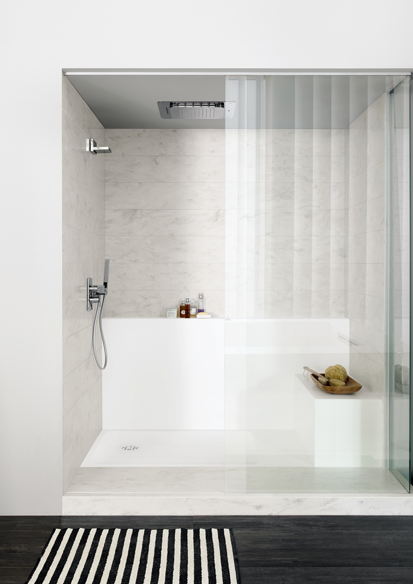 Panel de pared de ducha de PVC con piedra envejecida para decoración de baño 1,2 m x 2,4 m revestimiento de pared grande para ducha 10 mm de grosor 